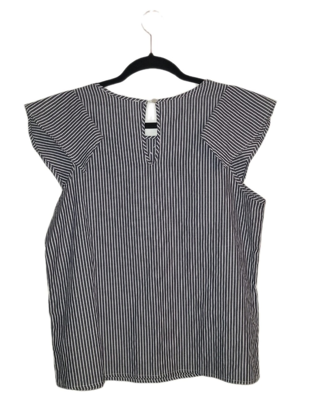 Potter's Pot Striped Ruffle Sleeve Top with Floral Embroidery - Picture 7 of 7